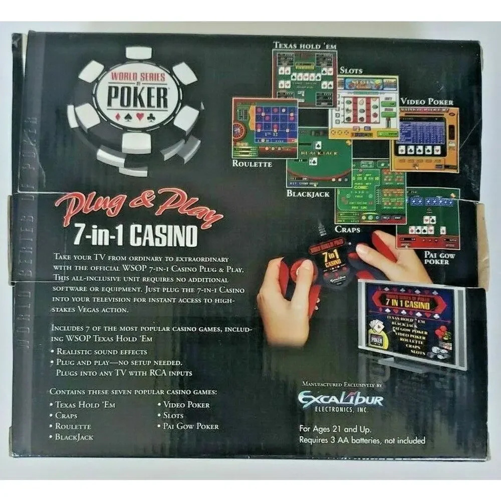 World Series of Poker Plug and Play 7-in-1 Casino by Excalibur New Package SH5